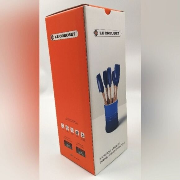 Le Creuset Jar & 6  Utensils Set Kitchen Home Accessories NIB - Picture 15 of 16